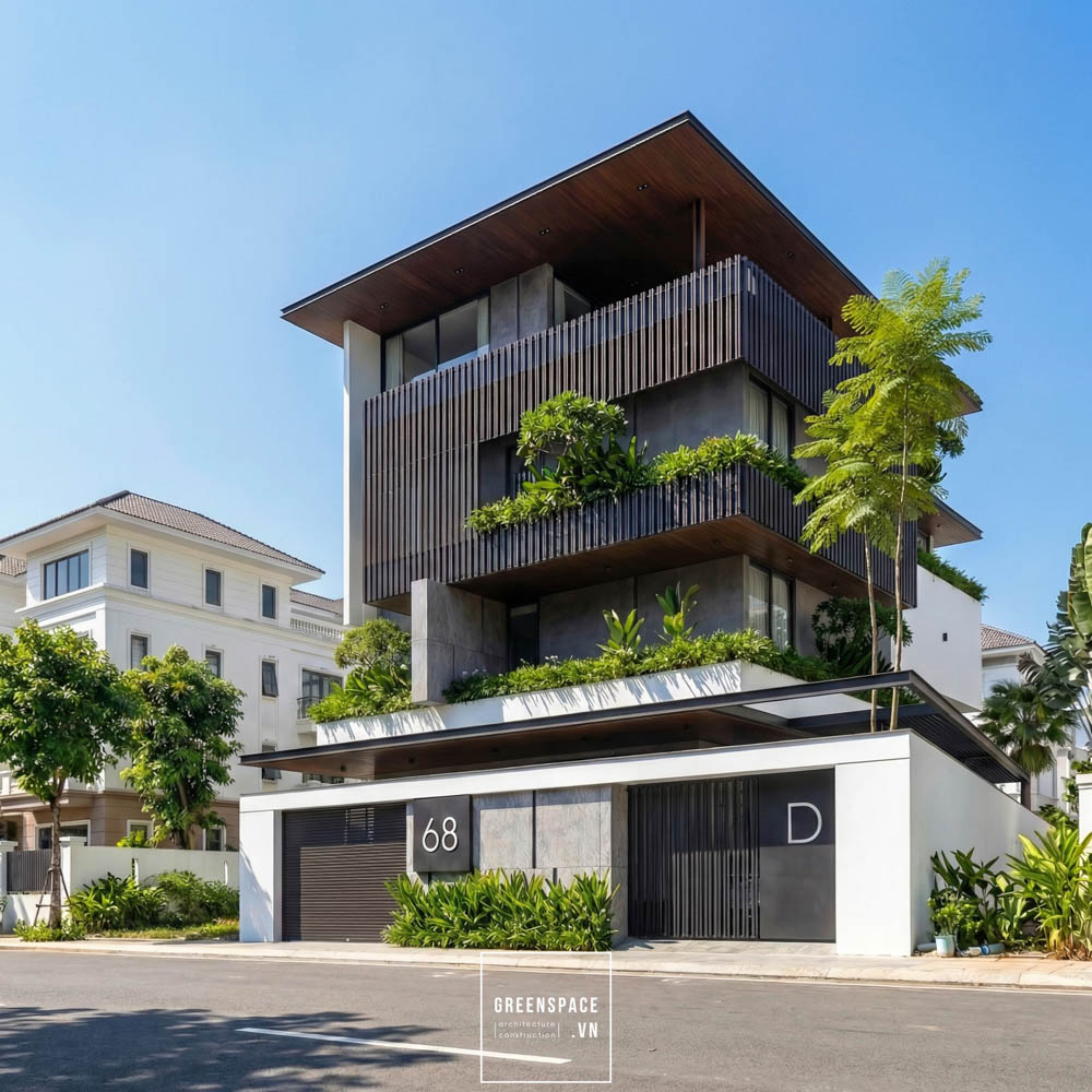 Thiết kế biệt thự tone đen HCM – D’Villa: Giải pháp kiến trúc cho không gian sống mạnh mẽ và cân bằng