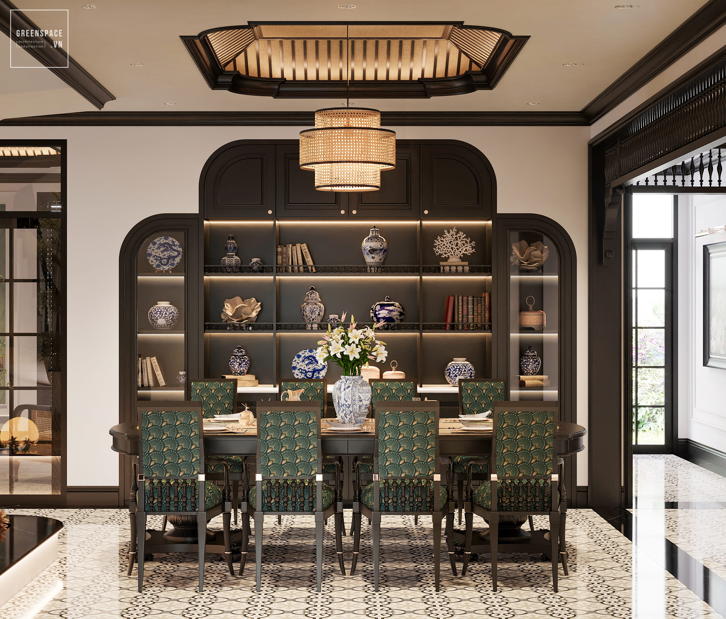thiết kế nội thất biệt thự Indochine Bà Rịa Vũng Tàu 6