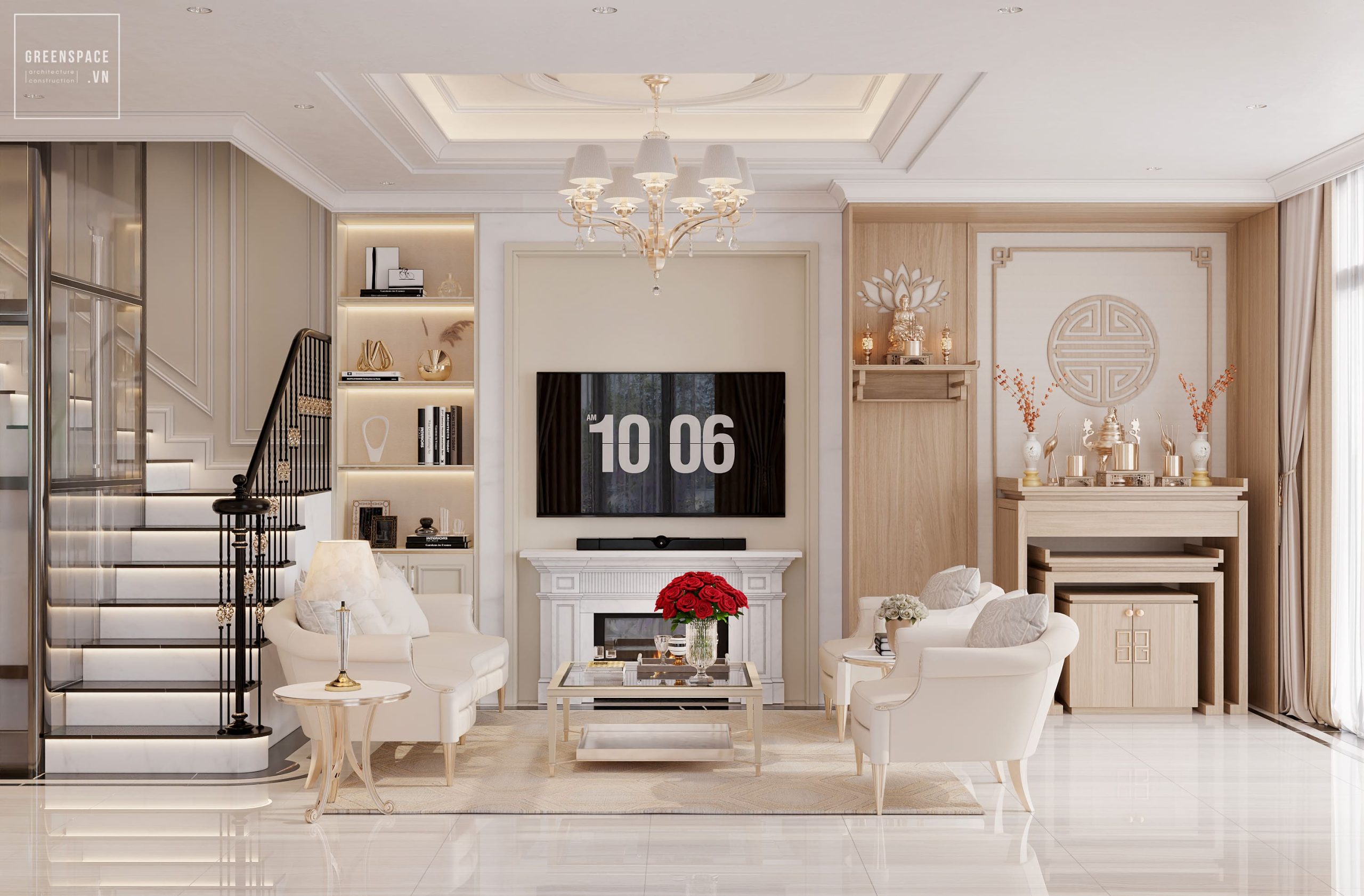 Sang trọng, tinh tế với Thiết kế nội thất biệt thự Tân Cổ Điển tại Bà Rịa Vũng Tàu.