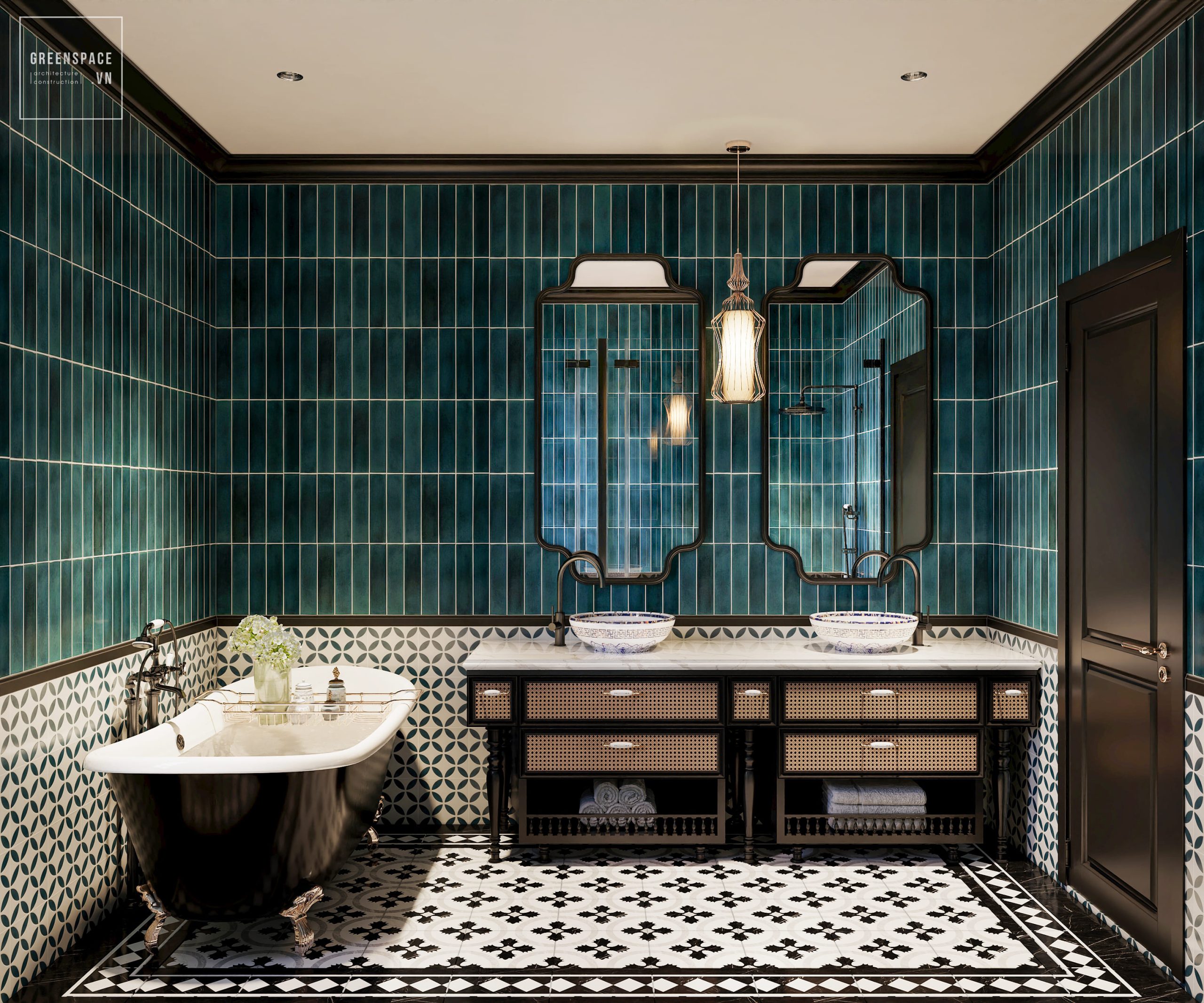 thiết kế nội thất biệt thự Indochine Bà Rịa Vũng Tàu 29