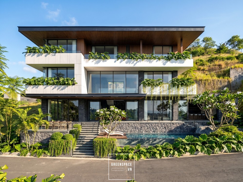 Thiết kế villa hiện đại 600m2 chuẩn nghỉ dưỡng trên sườn núi